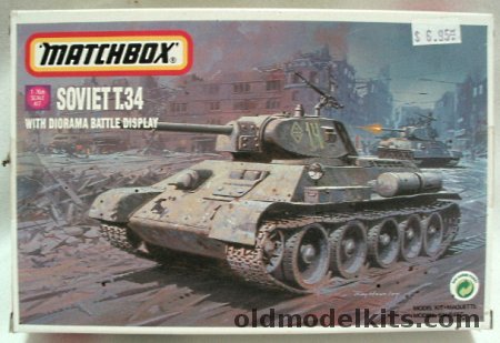 Matchbox 1/76 Soviet T-34/76C (T34) Medium Tank with Diorama Display Base, 40082 plastic model kit